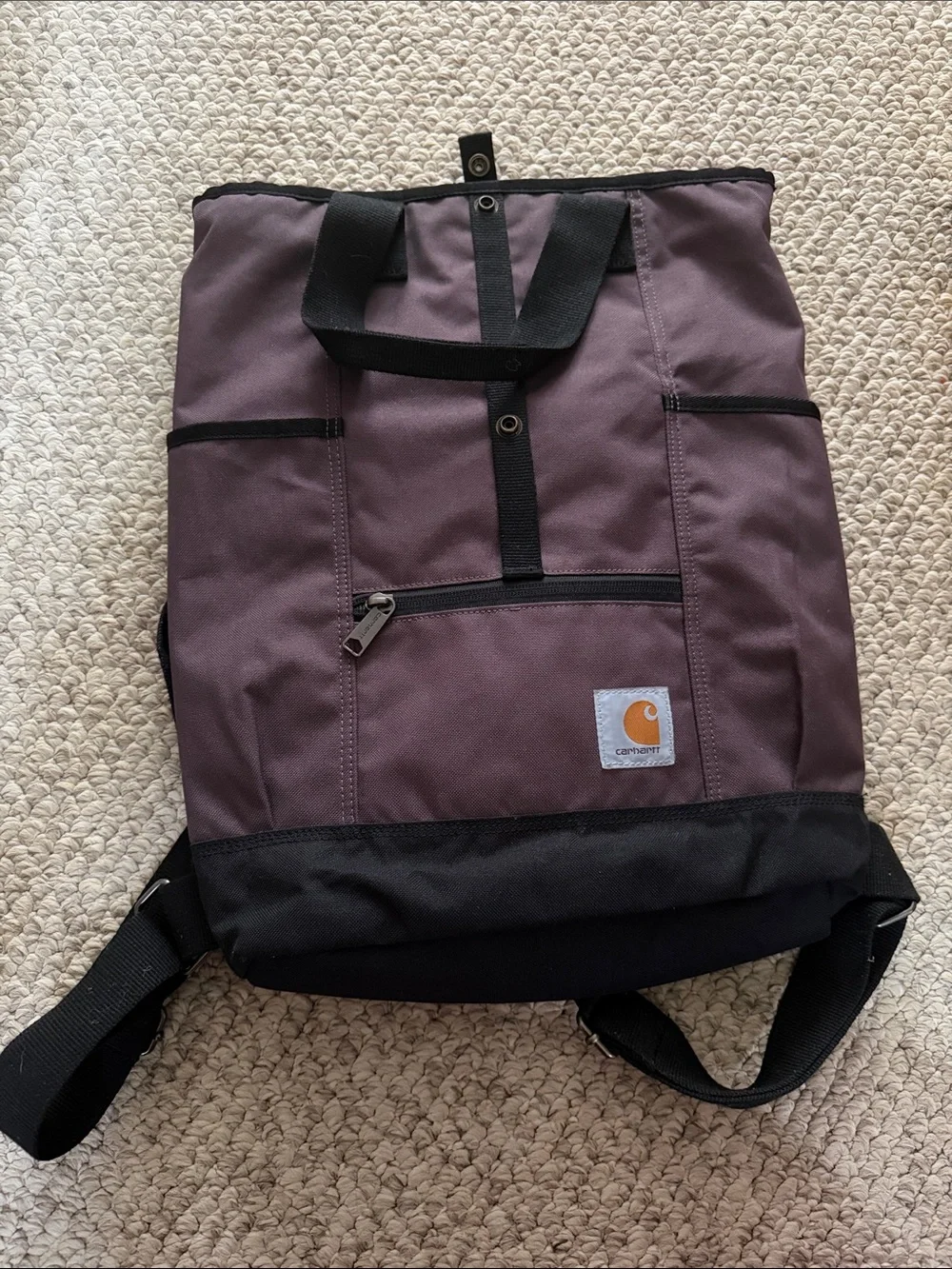 Carhartt Brown Canvas Backpack with Black Base
